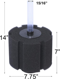 AQUANEAT Aquarium X Large Bio Sponge Filter Breeding Fry Fish Tank – Essentials for Fish - XX Large up to 220Gal (Pack of 3)