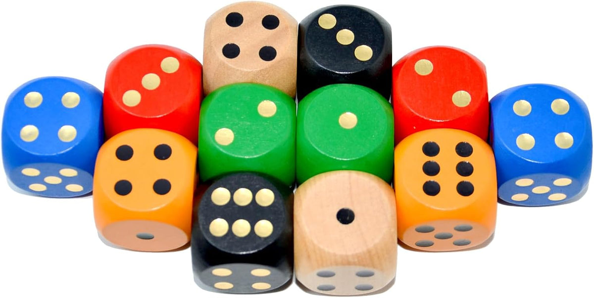SmartDealsPro Set of 5 Random Color Large 1/5" Round Edge Wooden - 6 Colors 12 Pieces - image 2