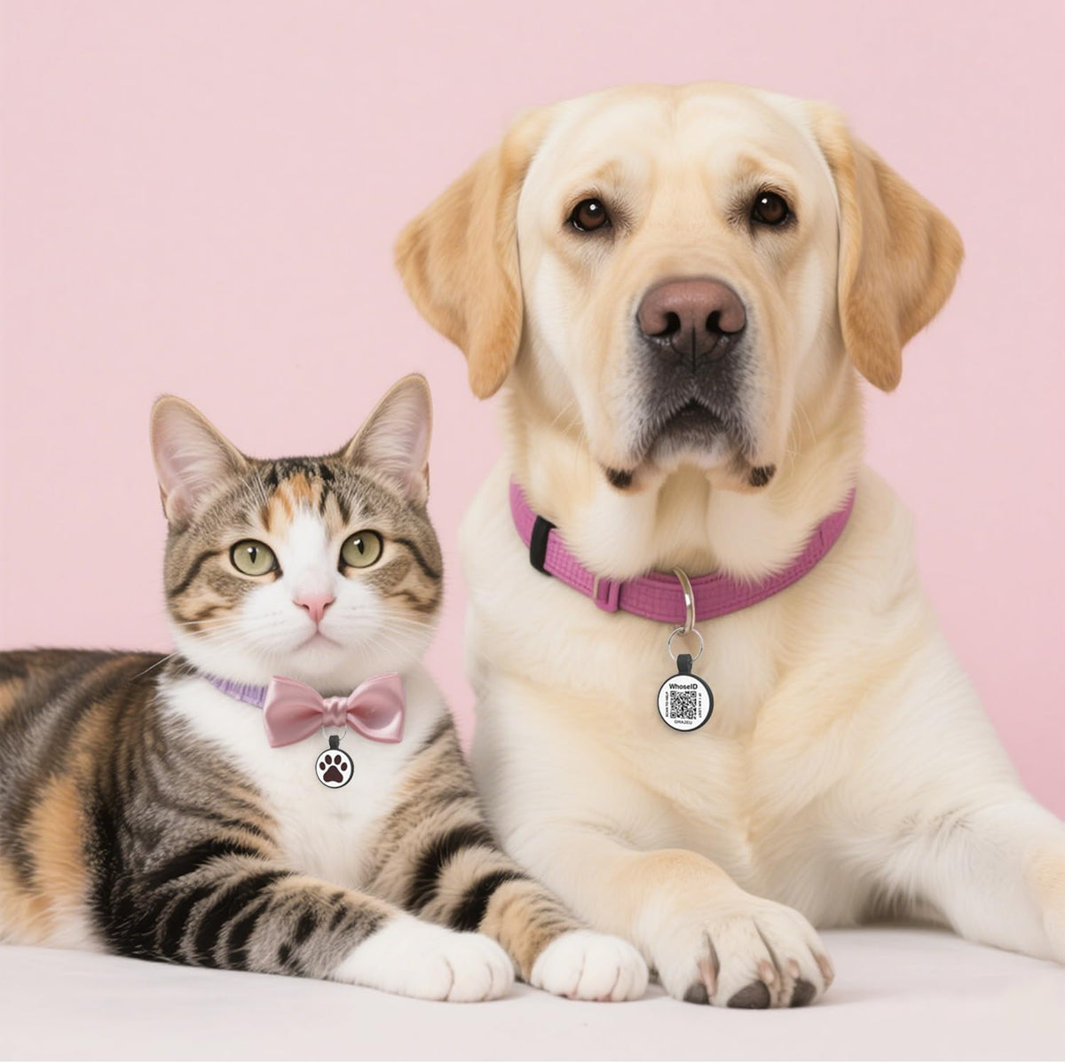 Personalized Dog Tag, Laser Engraving QR Code - Small Breeds - 1" / Black & Blue & Rose & Purple - image 3