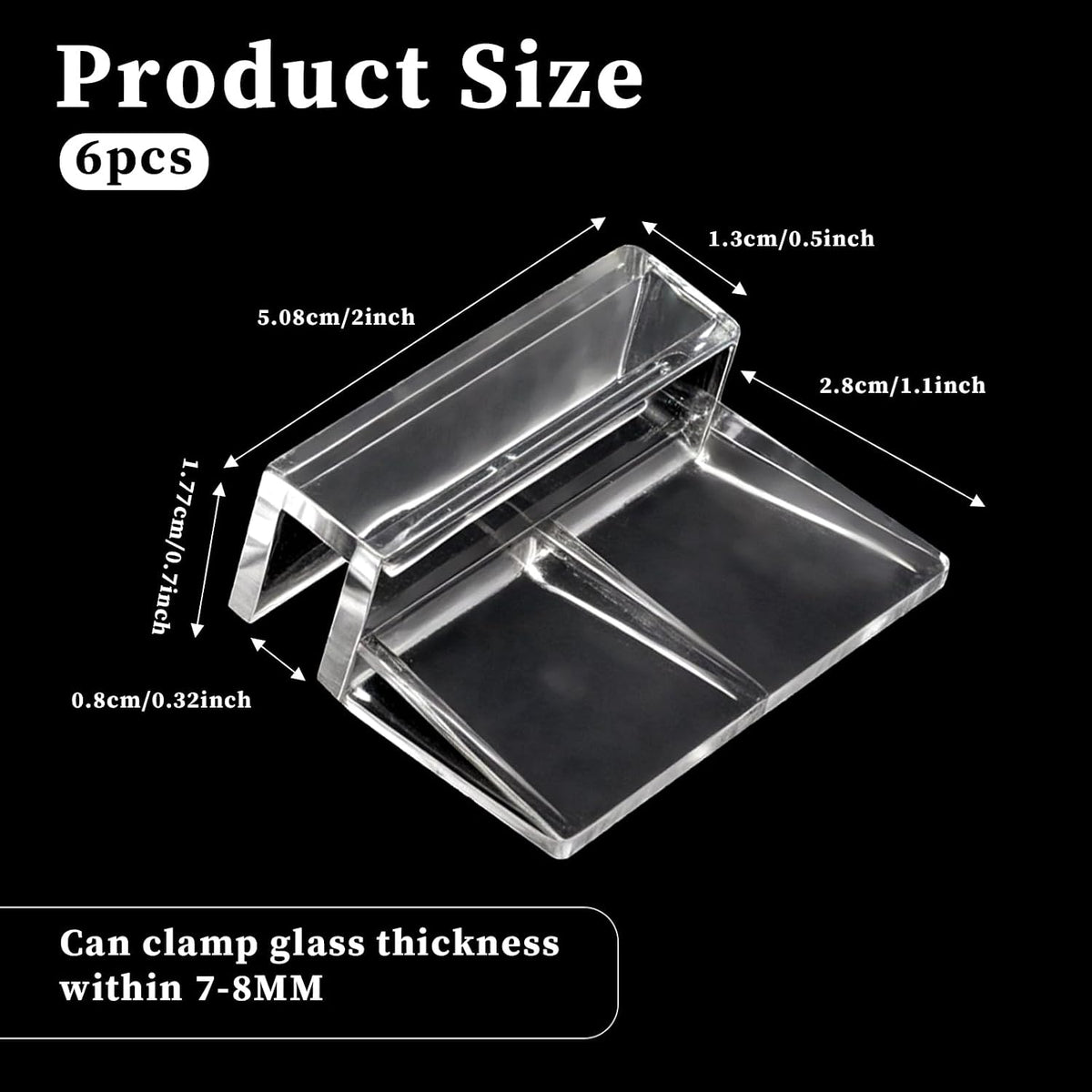 Sliverdew 6 PCS Aquarium Lid Clips, Plastic Fish Tank Cover - for 8mm thickness - image 3