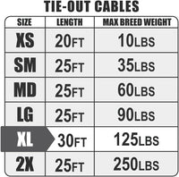 BV Dog Tie Out Cable 30 Feet - 125lbs/ 30ft/ Red / Single - image 2