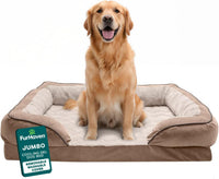 FurHaven Cooling Gel Dog Bed for Large Dogs - Jumbo / Brownstone