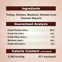 Afreschi Natural Cat Treats Turkey & Chicken & Mackerel W Shape 6 oz, All-Natural, High-Protein, Grain-Free, Healthy, Low-Fat, Easily Digestible