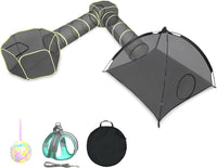 Outdoor Cat Enclosures for Indoor, Portable Mesh Tent - 5PC Cat Tent with Tunnel - image 2