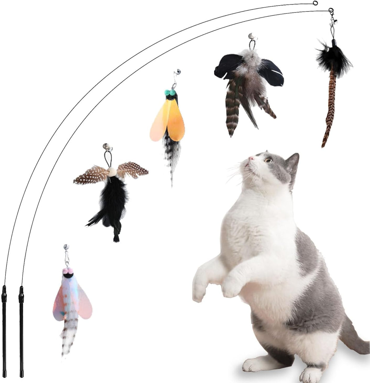 Yauende Cat Feather Toys, Indoor Cat Interactive Toys