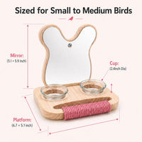7" Bird Mirror with Rope Perch Bird Toys Swing - 5.9 inch - image 3