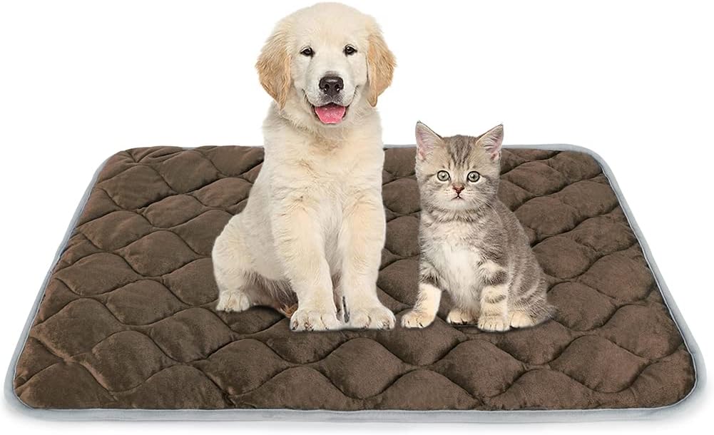 Self Warming Cat Bed Self Heating Cat Mat Thermal Pet Bed Mat - Coffee / 34.6"L x 22.8"W x 0.5"Th