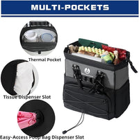 Dog Travel Bag, Airline Approved Pet Supplies Backpack, Dog Travel Backpack Accessories Set with 2 Silicone Collapsible Bowls and 1 Leash Clip for Camping, Road Trips & Weekends Away（Black）