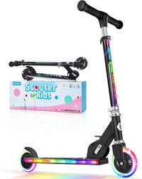 BELEEV V2 Scooters for kids Light-Up Wheels & Stem & Deck - Black