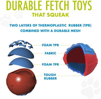 Hero Outer Armor, Fetch Ring Dog Toy, Floats & Squeaks, Blue – Essentials for Dogs - Ring - Blue - image 3