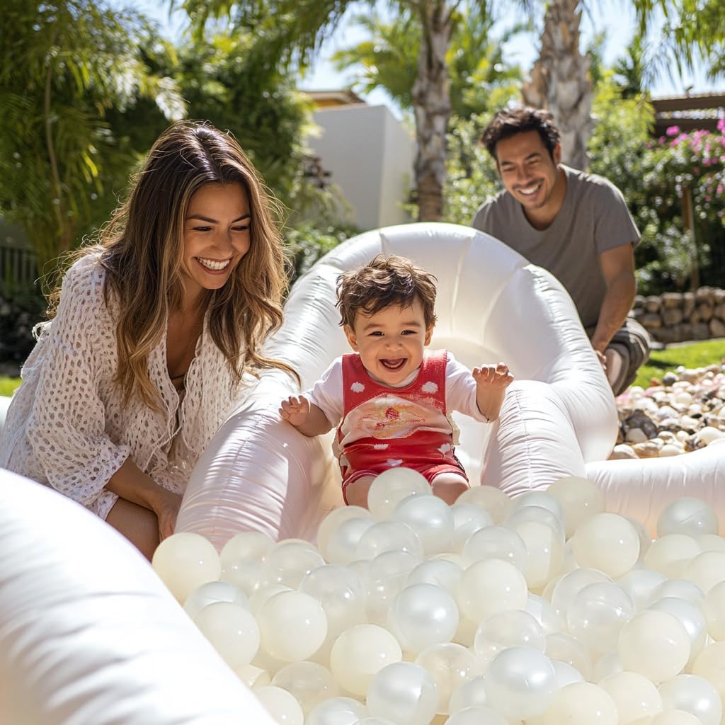 Realhaha Ball Pit Balls Baby Plastic Playpen Playball 2.15″ - Beige / 200 balls - image 3