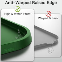 Feedoo Pet Feeding Mat [Warped Resistant Raised Edge] - 23.5"L x 13.5"W / Green - image 4