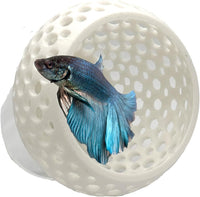 CTWPets Betta Bulb Hide 2.0, Betta Bed & Aquarium Cave - Pure White