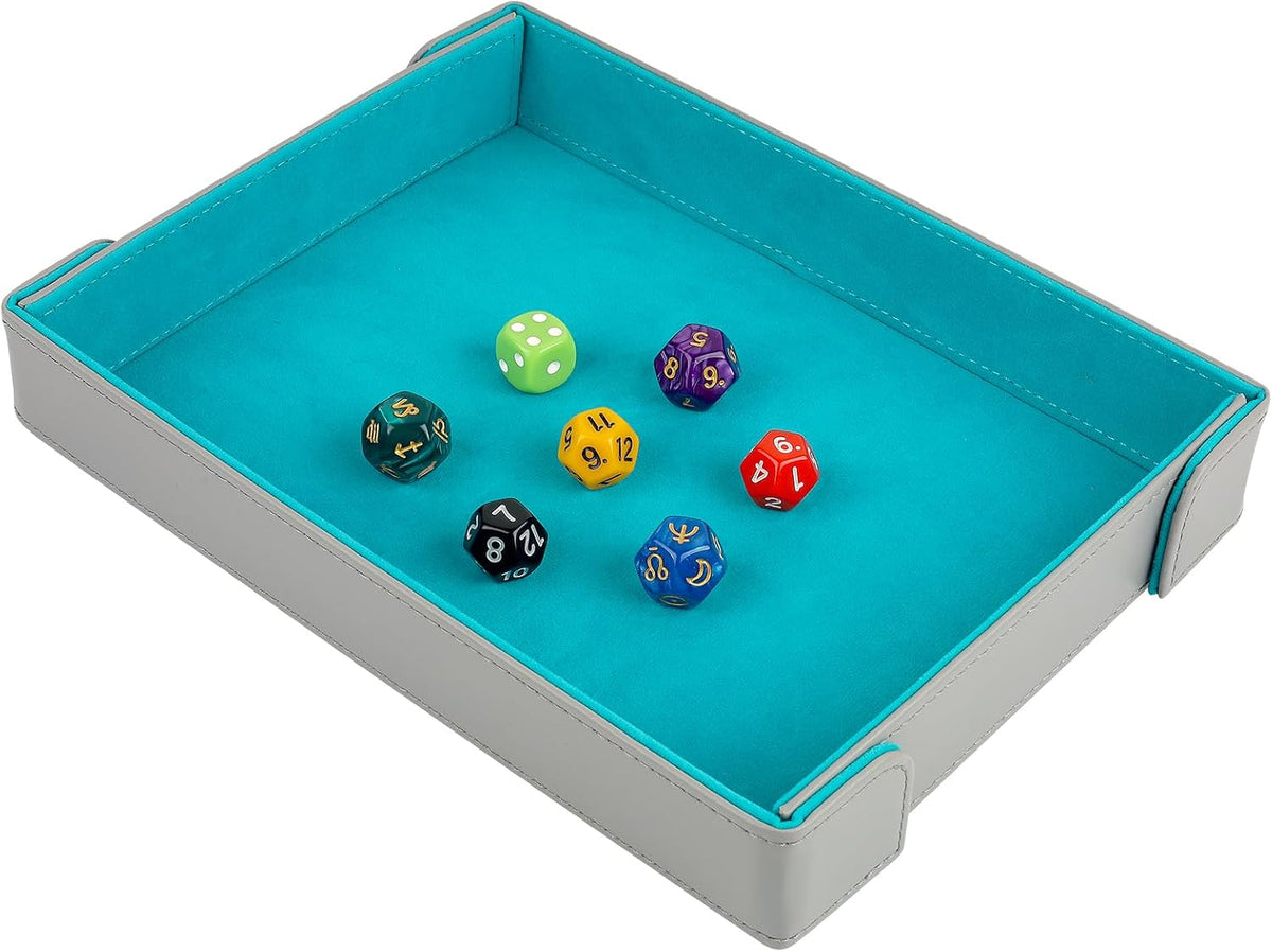 Buweeo magnetic folding PU leather dice rolling tray with red felt lining - view 24