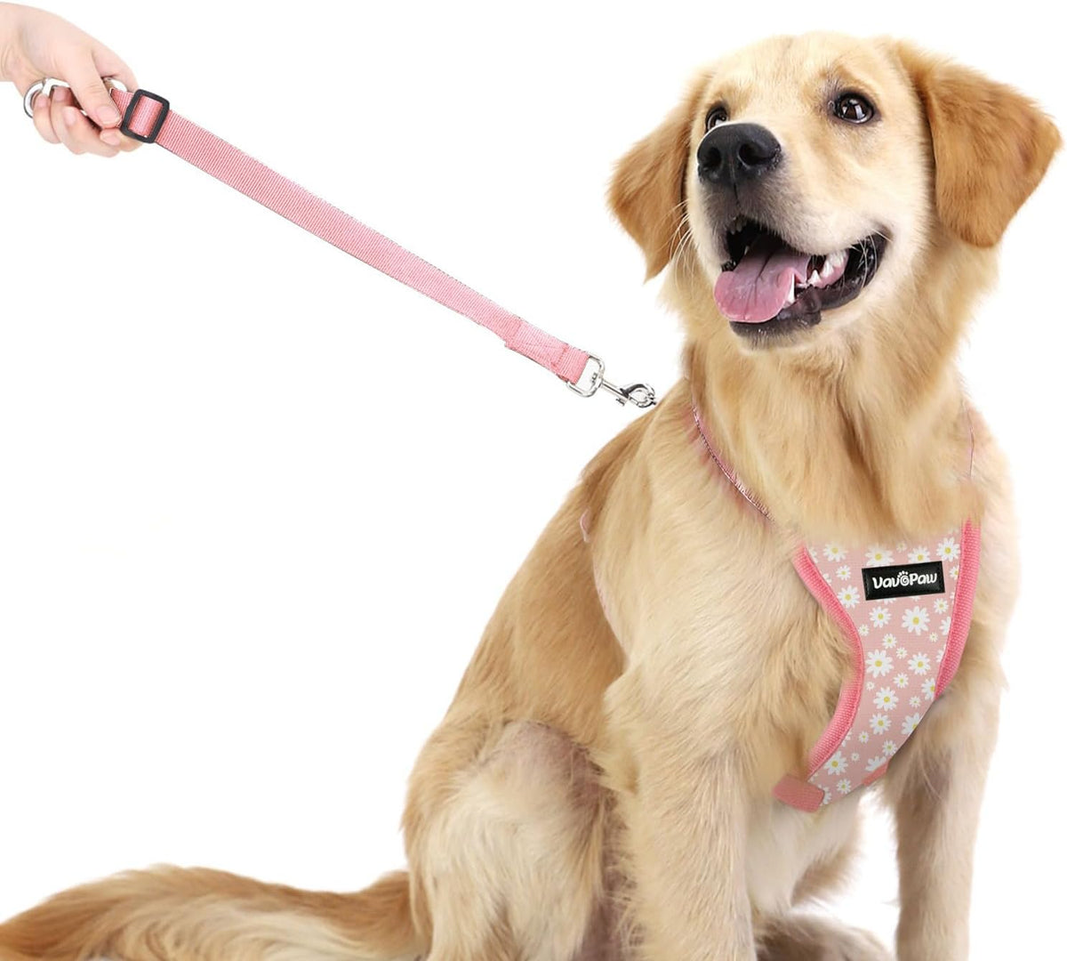 Dog Seat Belt Vest Harness for Car - Pink Daisy / XL (Chest: 24.4-34.7", Neck: 18.9-29.1") - image 3