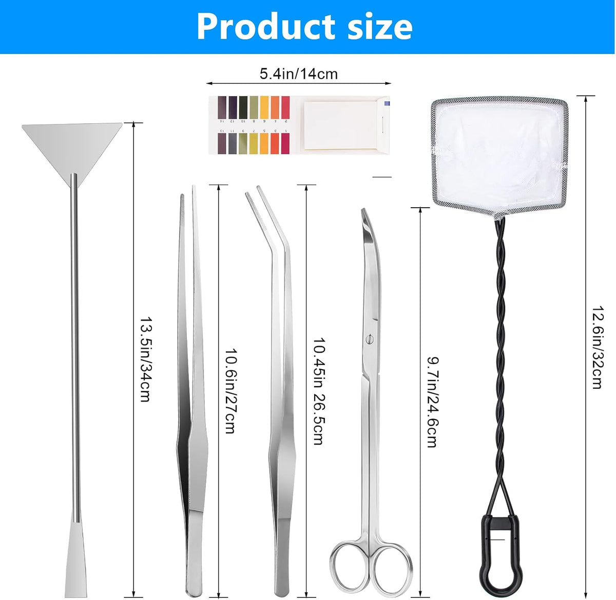 Luxiv Aquarium Aquascape Tools Kit, 80P PH Paper - image 2