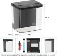 1 Gallon Acrylic Fish Tank Kit for Kids with Filter and 5-Mode Light – Essentials for Fish - image 2