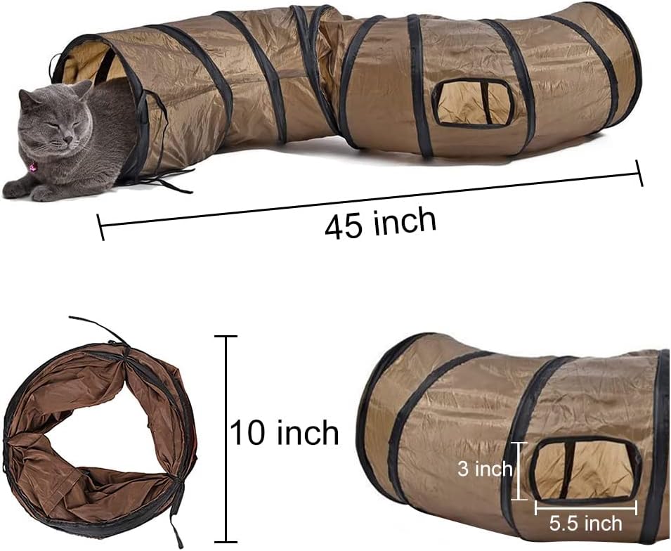 Andiker Cat Tunnel for Indoor Cats - Brown - image 2