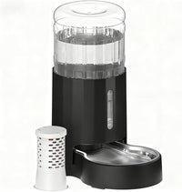 CZPET 5L Gravity Water Bowl Dispenser for Cats and Dogs – Essentials for Dogs - Black+Filter / 4L