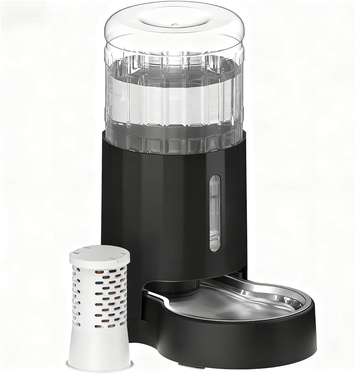 CZPET 5L Gravity Water Bowl Dispenser for Cats and Dogs – Essentials for Dogs - Black+Filter / 4L