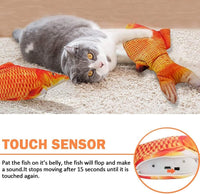 Tocirelo Cat Toys Flopping Fish with Catnip - Red and Yellow - image 2