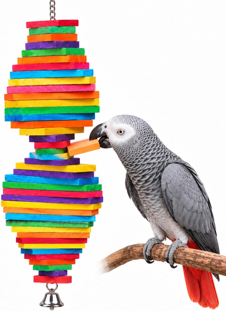 KINTOR Large Parrot Chew Toy - Rainbow