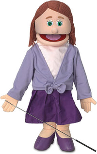 Silly Puppets Sarah 25 inch full body ventriloquist puppet with peach skin tone and arm rod