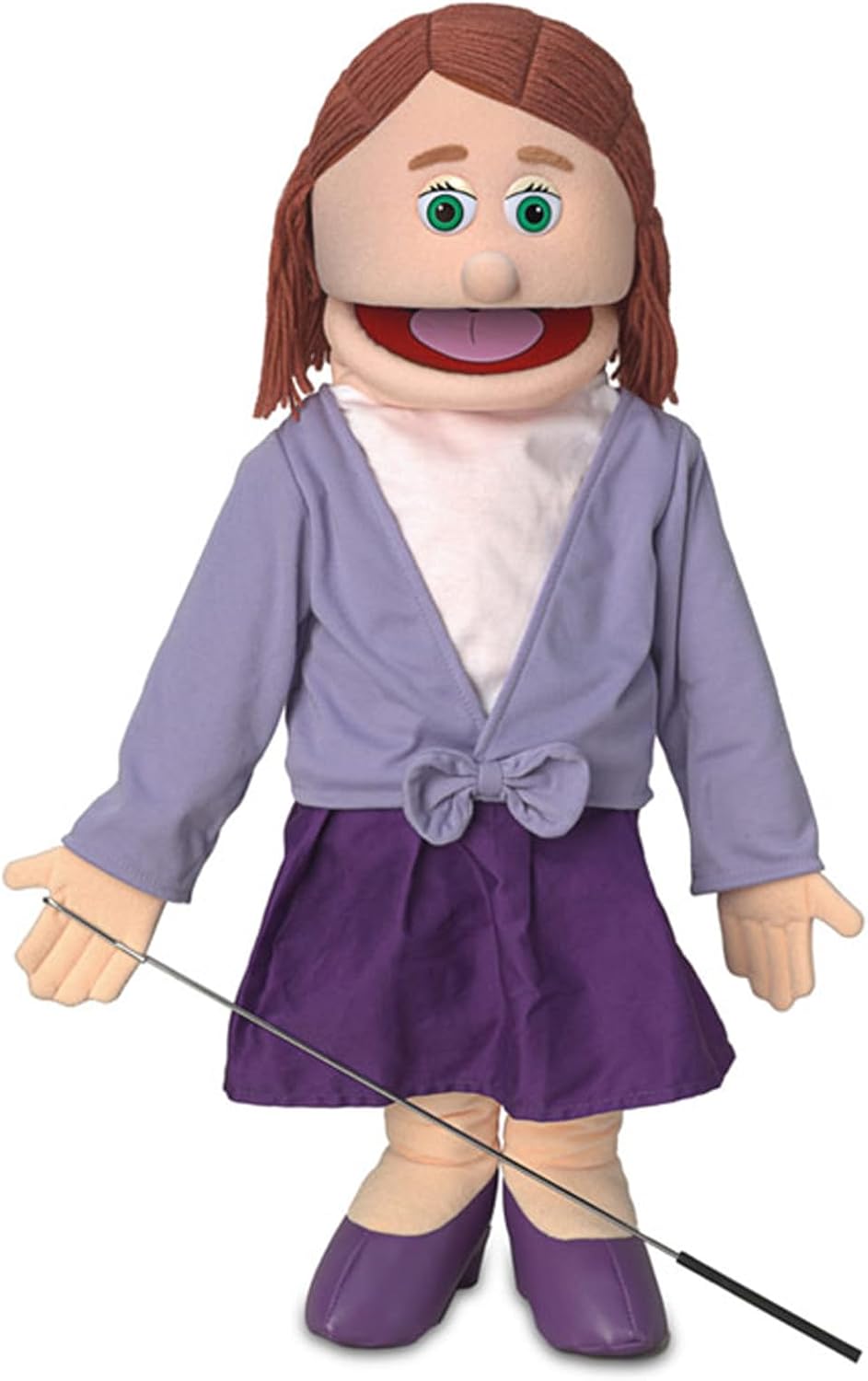 Silly Puppets Sarah 25 inch full body ventriloquist puppet with peach skin tone and arm rod