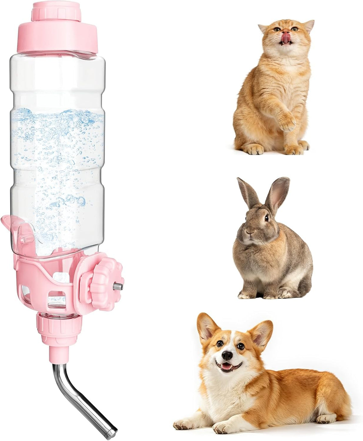 Vannon Water Bottle for Small Animals - 34oz / Pink