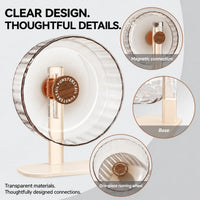 Super Silent Hamster Wheel 10.2 Inch, Magnetic Running Wheel - Wood Brown / Medium(10.4 inch) - image 3