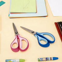 SLEMOON 7 inch left handed student scissors with blue cushioned handles - view 5