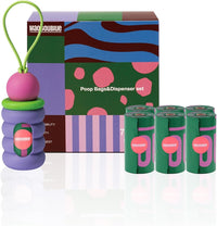 Dog Poop Bags with Dispenser - Purple-7 Rolls(105 Bags)