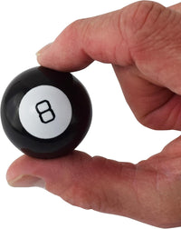 World's Smallest Magic 8 Ball in classic black, tiny fortune-telling toy