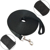 Nylon Training Dog Leash for Small Medium Large Dogs, Camping - Black / 1" x 100ft - image 2
