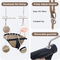 2 -in - 1 Toddler Swing. Swing Seat for kids Adjustable Ropes, for Kids Heavy Duty Rope Play - Light Brown - image 3