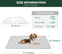 FXW Washable Pee Pads for Dogs, Puppy Pads with Super Absorbent, Specifically Designed for FXW Rollick/Homeplus 32/40/45inch 6 Panels Dog Playpen, 71" × 43" Rectangle, Khaki, 2 Packs