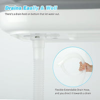 FHTONGE Elevated Dog Bathtub Grooming Station with Drain Adjustable Collar, 2 in 1 Collapsible Dogs Beautify Bathtub Portable Pet Washing Station, Pet Tub for Small Medium Dog Cat Shower Hairdressing