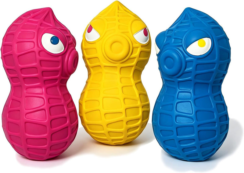 Latex Squeaky Dog Toys for Medium Dogs - Blue, Yellow, Rose Red / Large