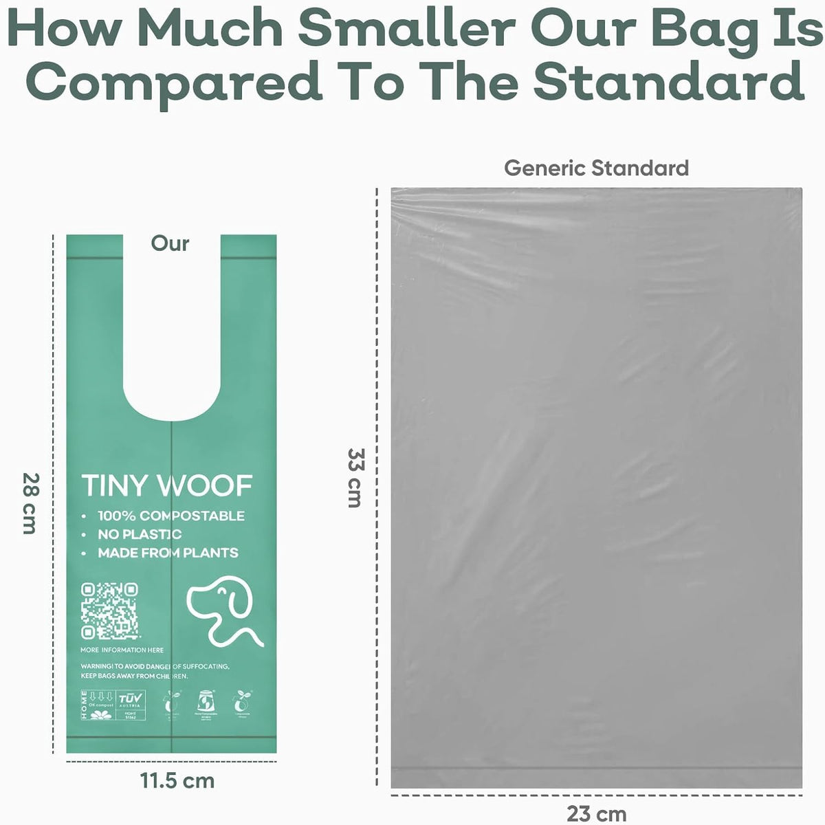 Small Dog Poop Bags, Compostable Plant-Based Waste Bags with Tie Handles, 24 Rolls, Leak-Proof - image 2