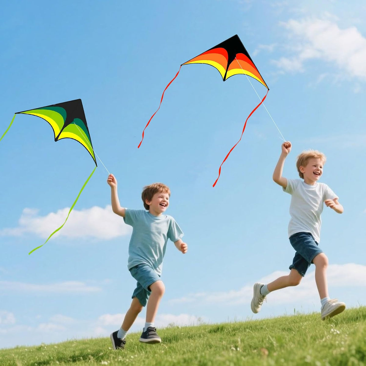Delta Kite for Kids Ages 4-12 - 1 / Green&Blue&Yellow - image 4