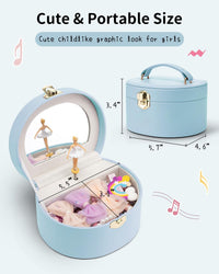 VLANDO Musical Jewelry Box for Girls - H.Blue - image 3