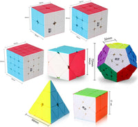 Speed Cube Set, ROXENDA 2x2 3x3 4x4 Megaminx Pyramid Puzzle Cube[5 Pack] – Fun for Kids & Family - 7 Pack Stickerless - image 2