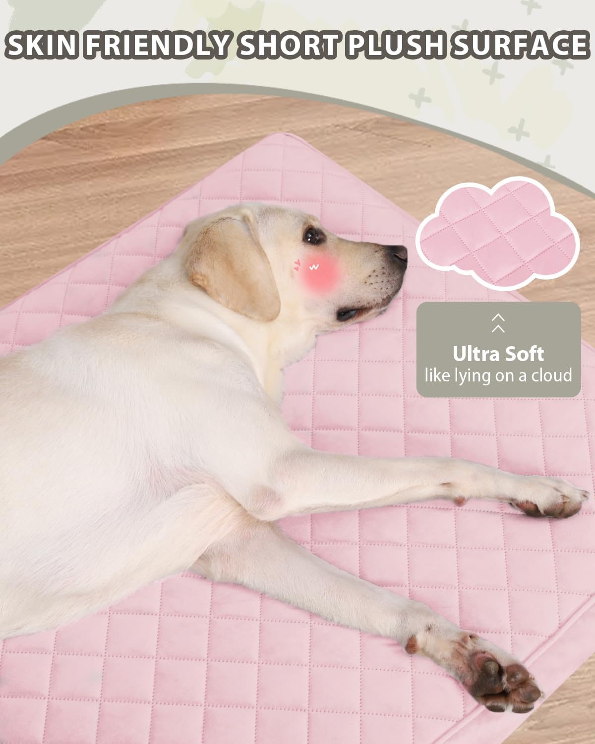 Orthopedic XL Dog Beds Large Sized with Washable Cover, 41x27 - 47.0"L x 29.0"W x 4.0"Th / Pink - image 2