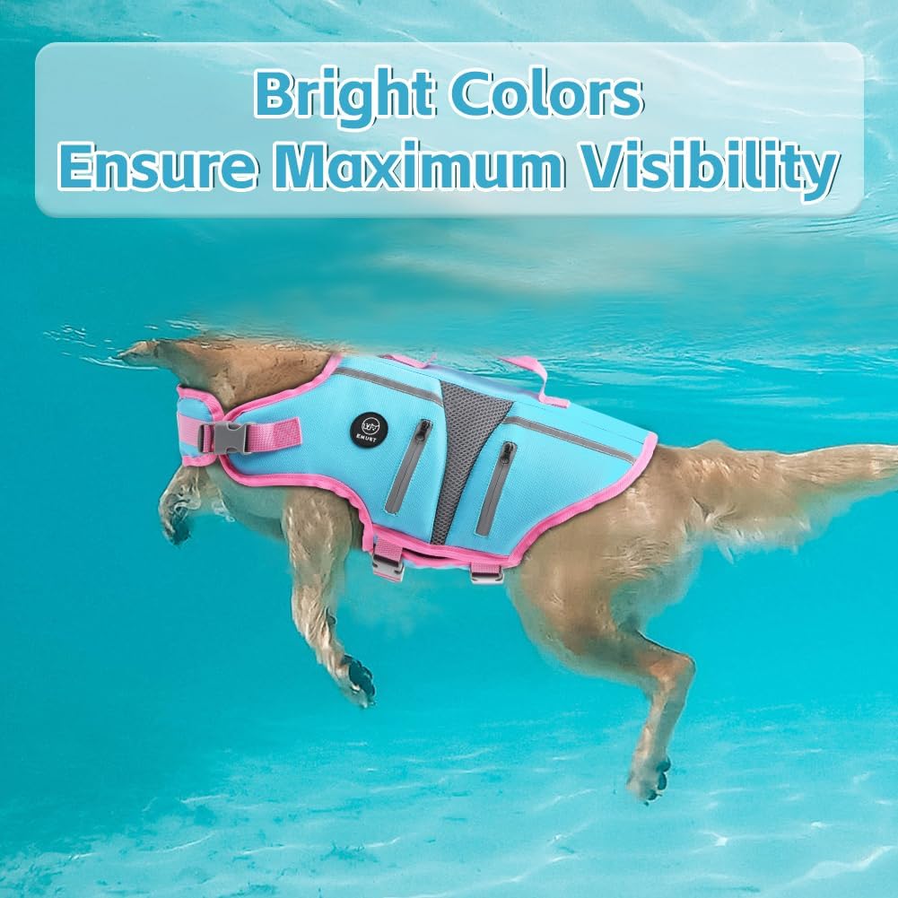 EMUST Dog Life Vest for Swimming - Medium / New Blue - image 3