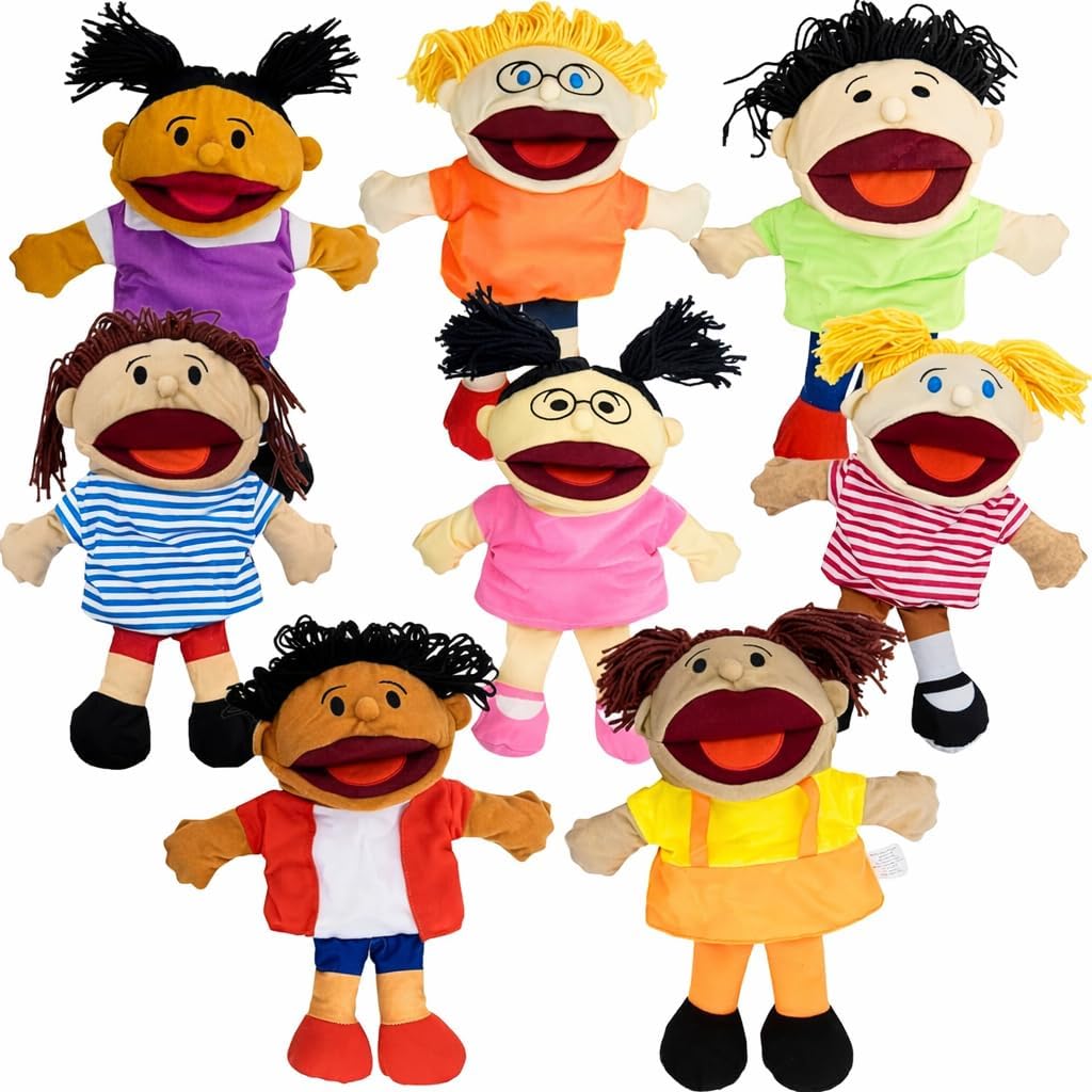 4E's Novelty Multicultural Hand Puppets for Kids