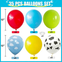 HILAVO Toy Inspired Story Balloons - Cow Cloud Blue / 35PC - image 2