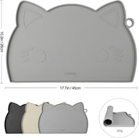 Coomazy Cat Food & Water Mat Thicker Non-Slip Silicone Mat - Gray / 17.7''L x 10''W - image 2