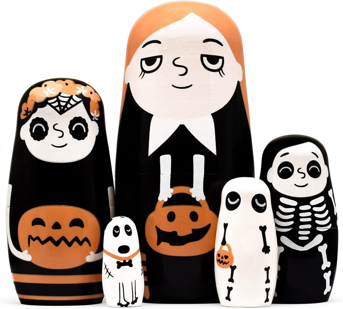 HYCLES Nesting Dolls Russian Matryoshka Wood Stacking Nested Set - ⑧ pumpkin