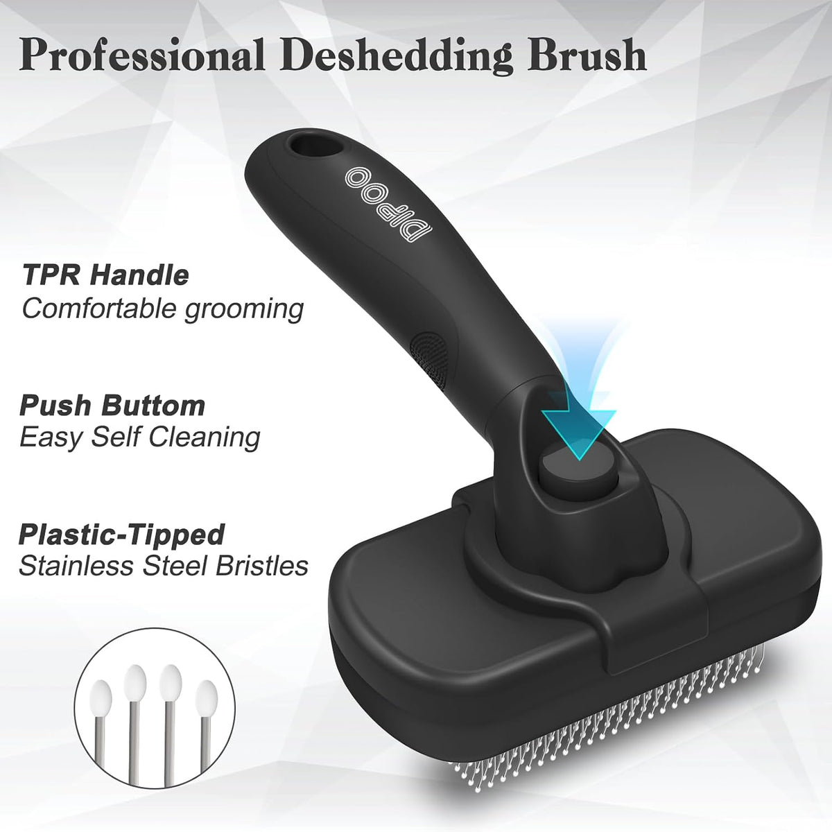 Dipoo Self Cleaning Shedding Brush - Black - image 2