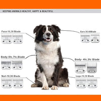 3pcs 7FC Blades Dog Grooming Replacement Blades Compatible with Andis Dog Clipper,Ceramic Blade & Stainless Steel Blade
